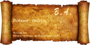 Bohner Anita névjegykártya